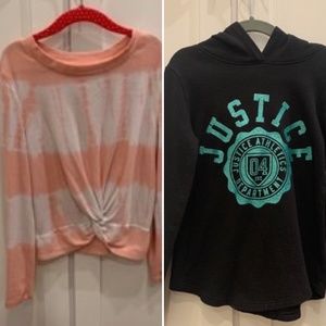 Bundle - 2 Girls Justice Long Sleeve Shirts Size 6